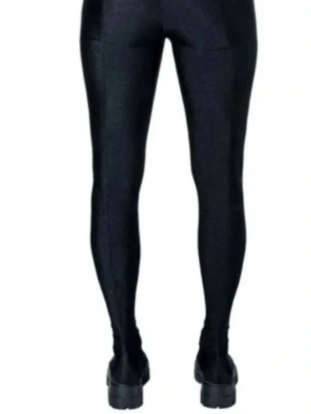 Azalea Wang Black Pant Chunky Boots Star Stretch Pant Platform Lug Boots, Size 8